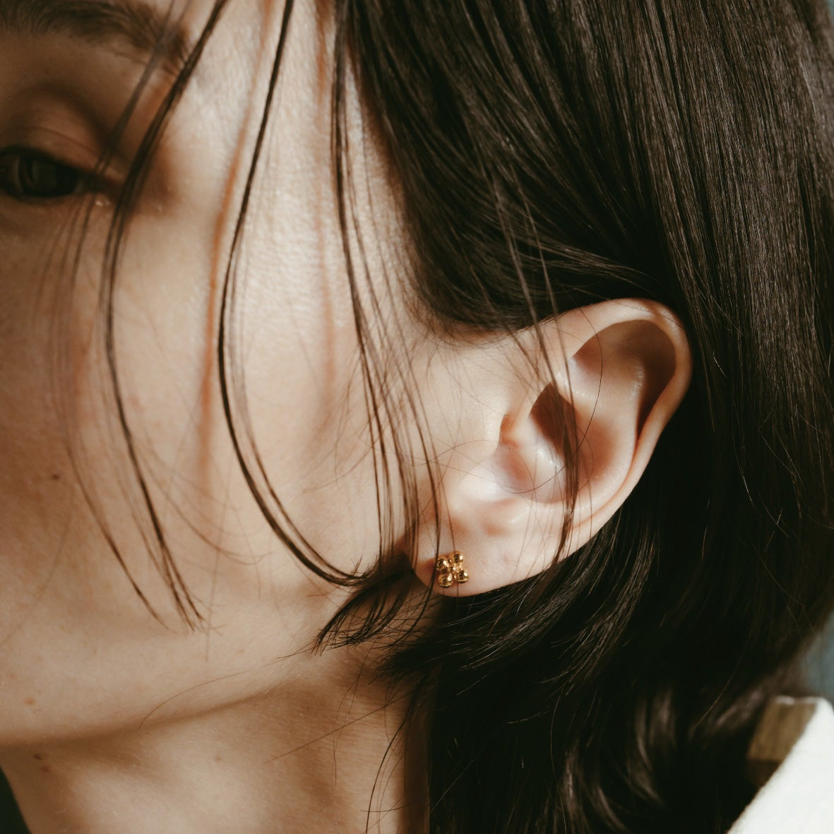 【受注商品】flower pierce/01(silver/gold)