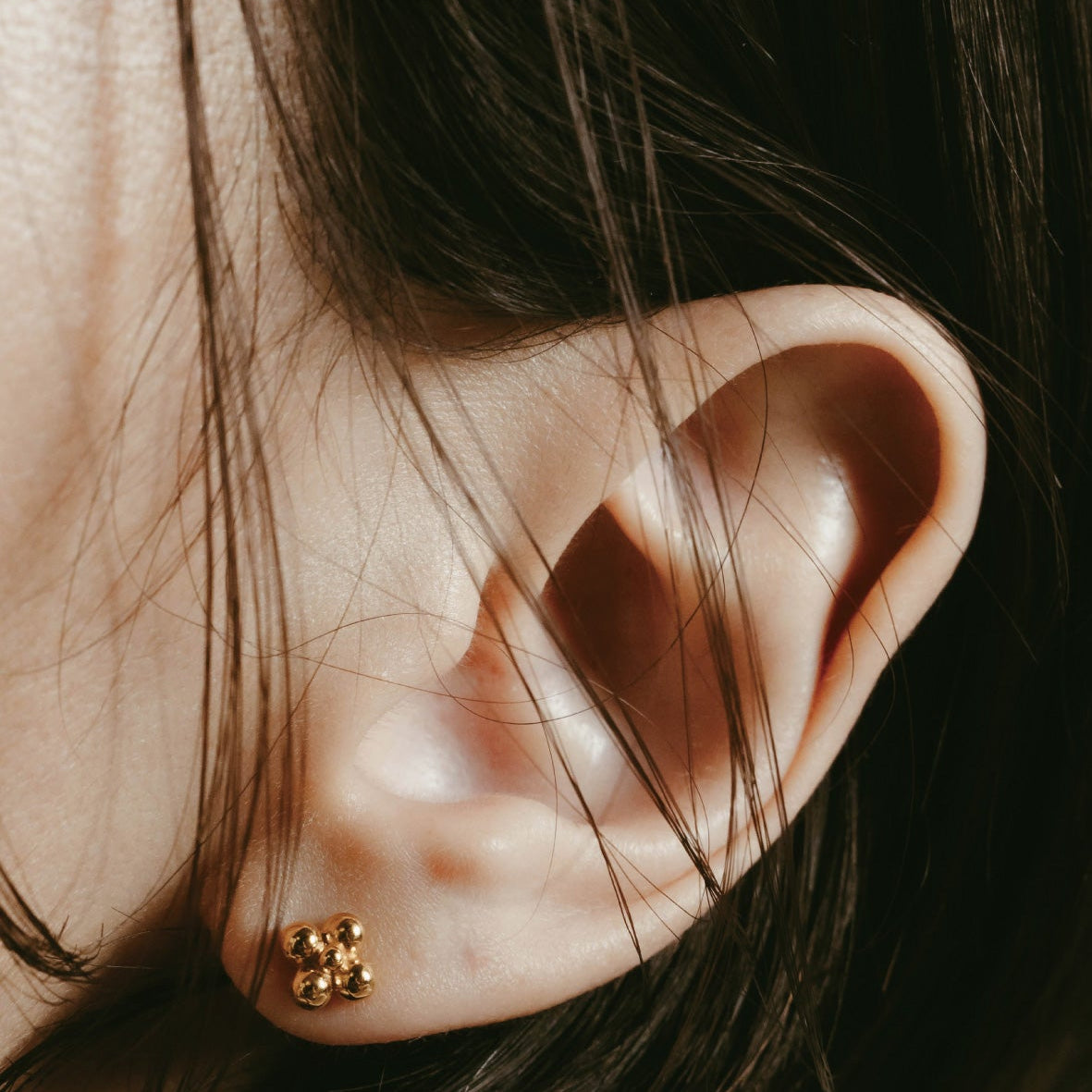 【受注商品】flower pierce/01(silver/gold)